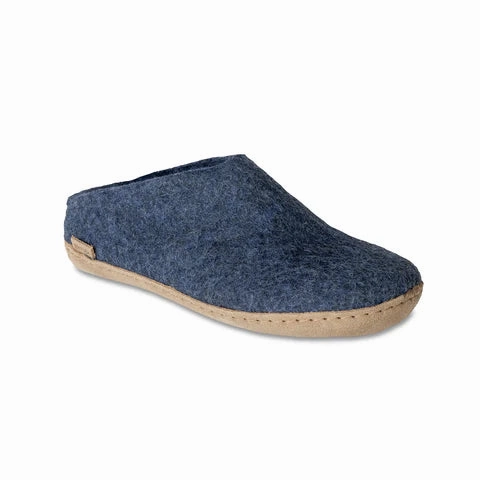 Soft Slide Slip-on with Leather Sole - Denim