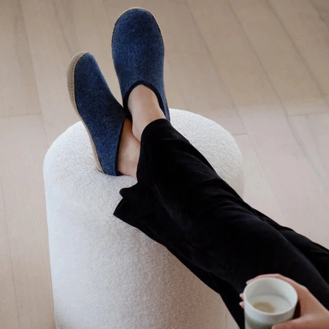Modern Slip-on with Leather Sole - Denim