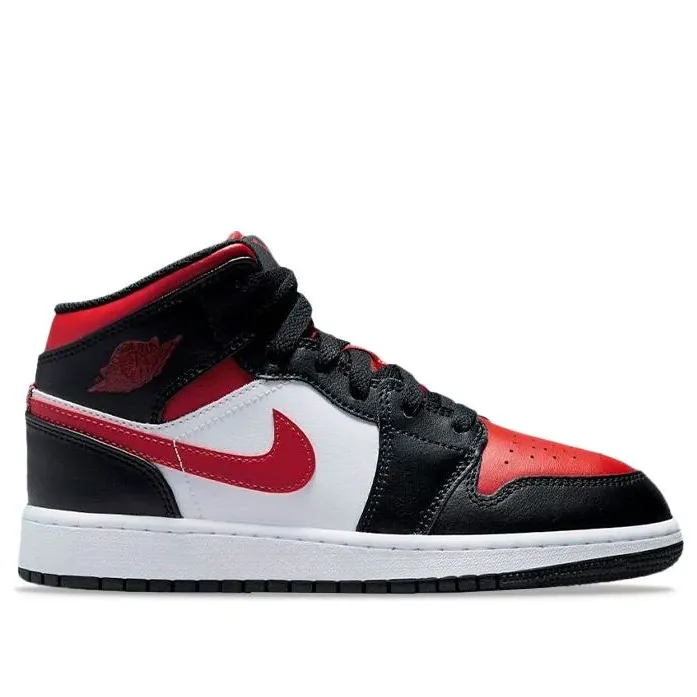 Eco Friendly Office Workers Moisture wicking Air Jordan 1 Mid Alternate Bred Toe (GS)