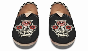 Italian Glam High Arch Skull Flowers Casual Shoes