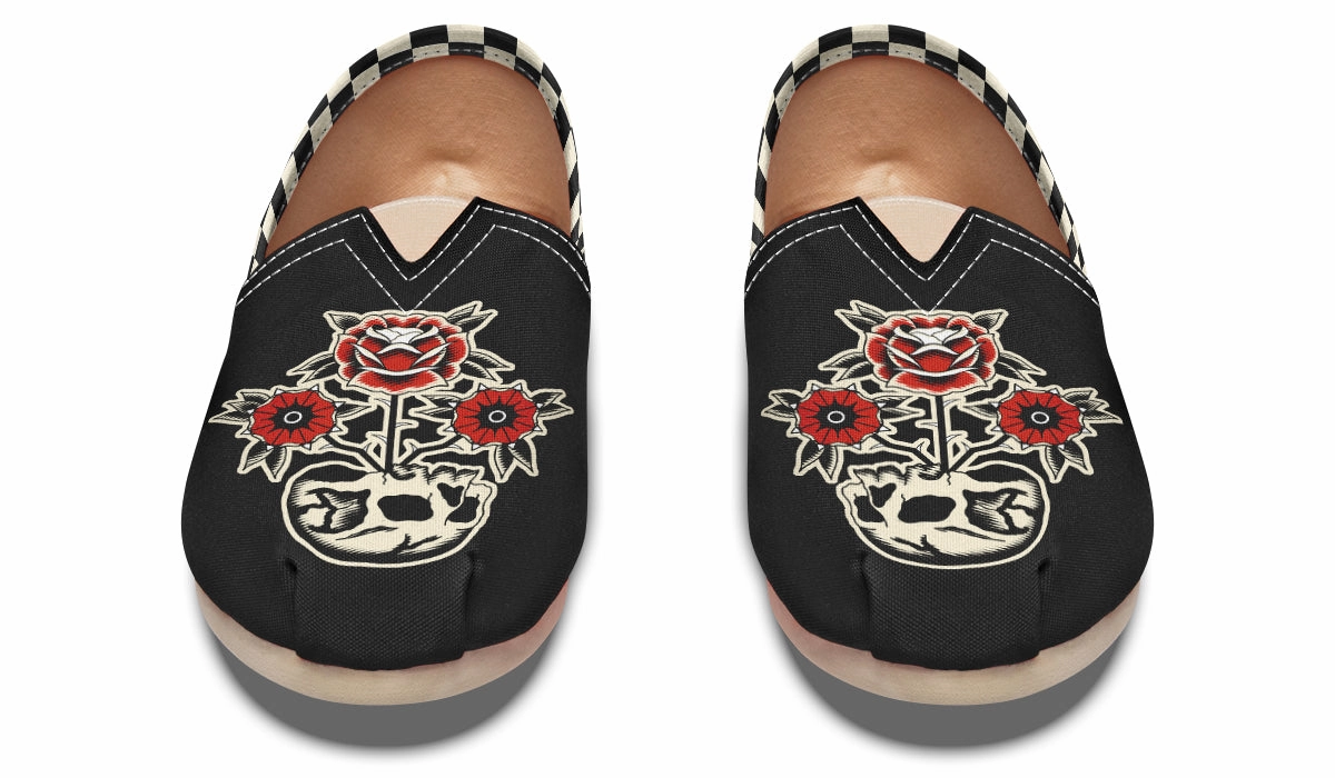 Skull Flowers Casual Shoes Star Edge