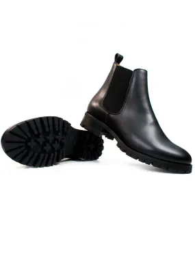 Leather Material Wide Fit Luxe Deep Tread Chelsea Boots
