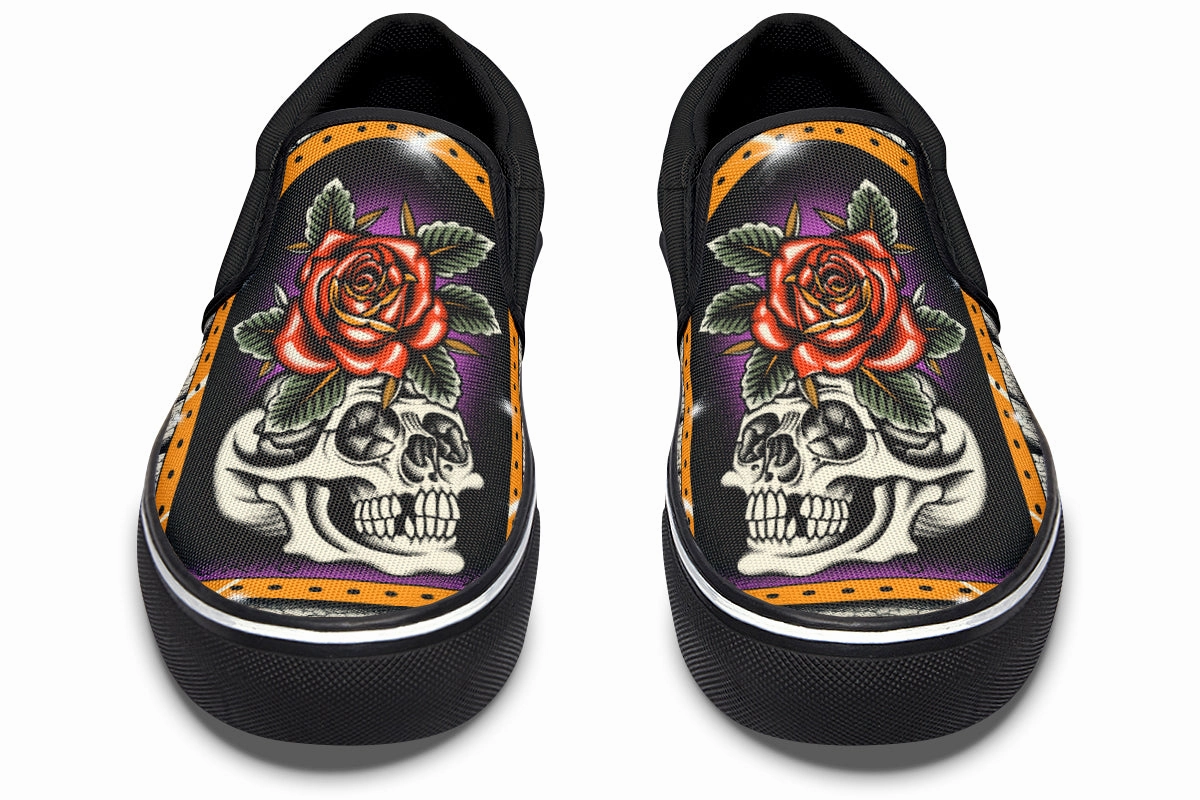 Furio Rose Skull Slip On Shoes Pastel tone Pond Walk