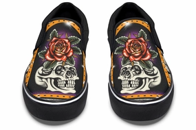 Furio Rose Skull Slip On Shoes material