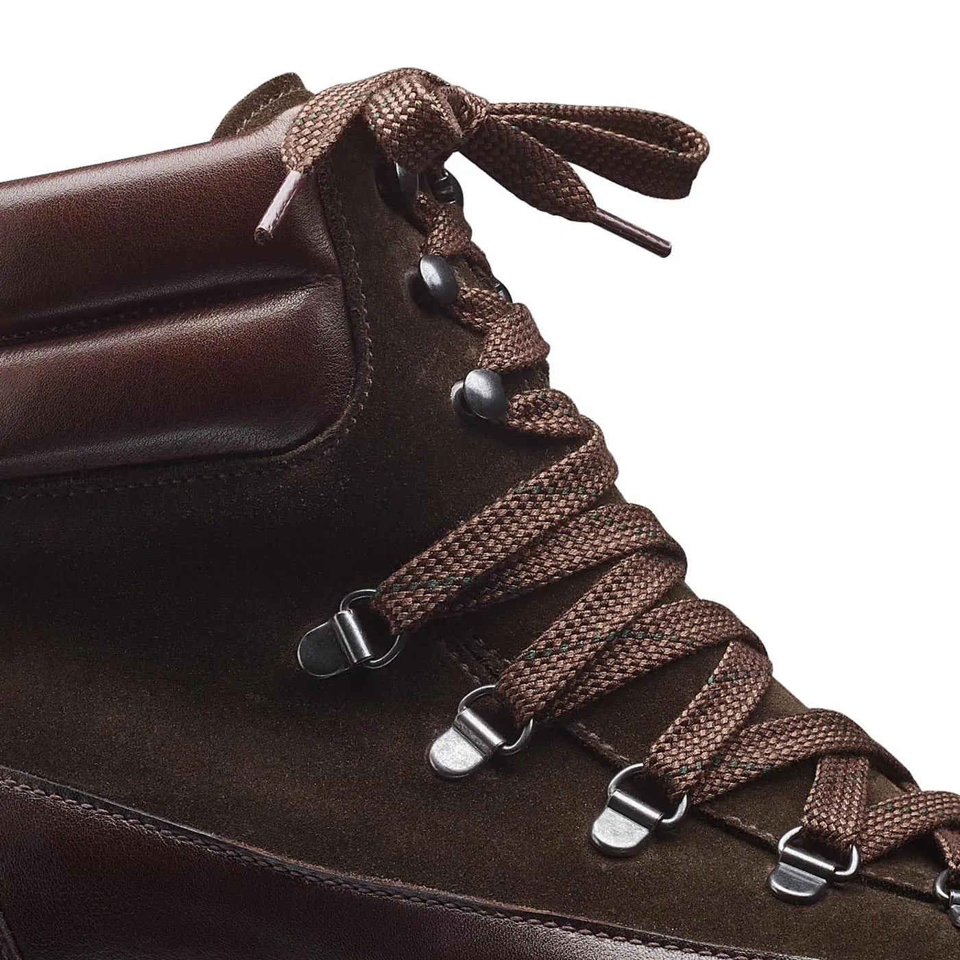 Annie Dark Brown Wax Calf & Earth Green Suede Heat Lock