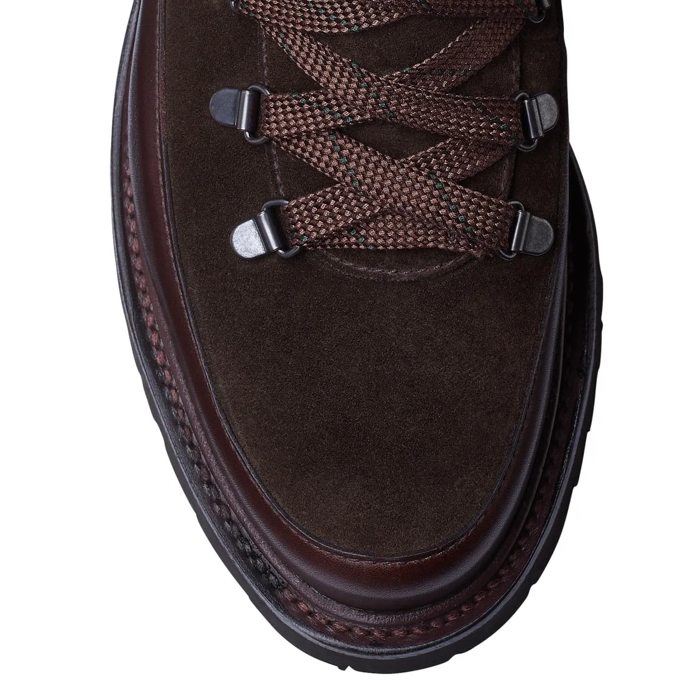 Annie Dark Brown Wax Calf & Earth Green Suede Easy Pairing