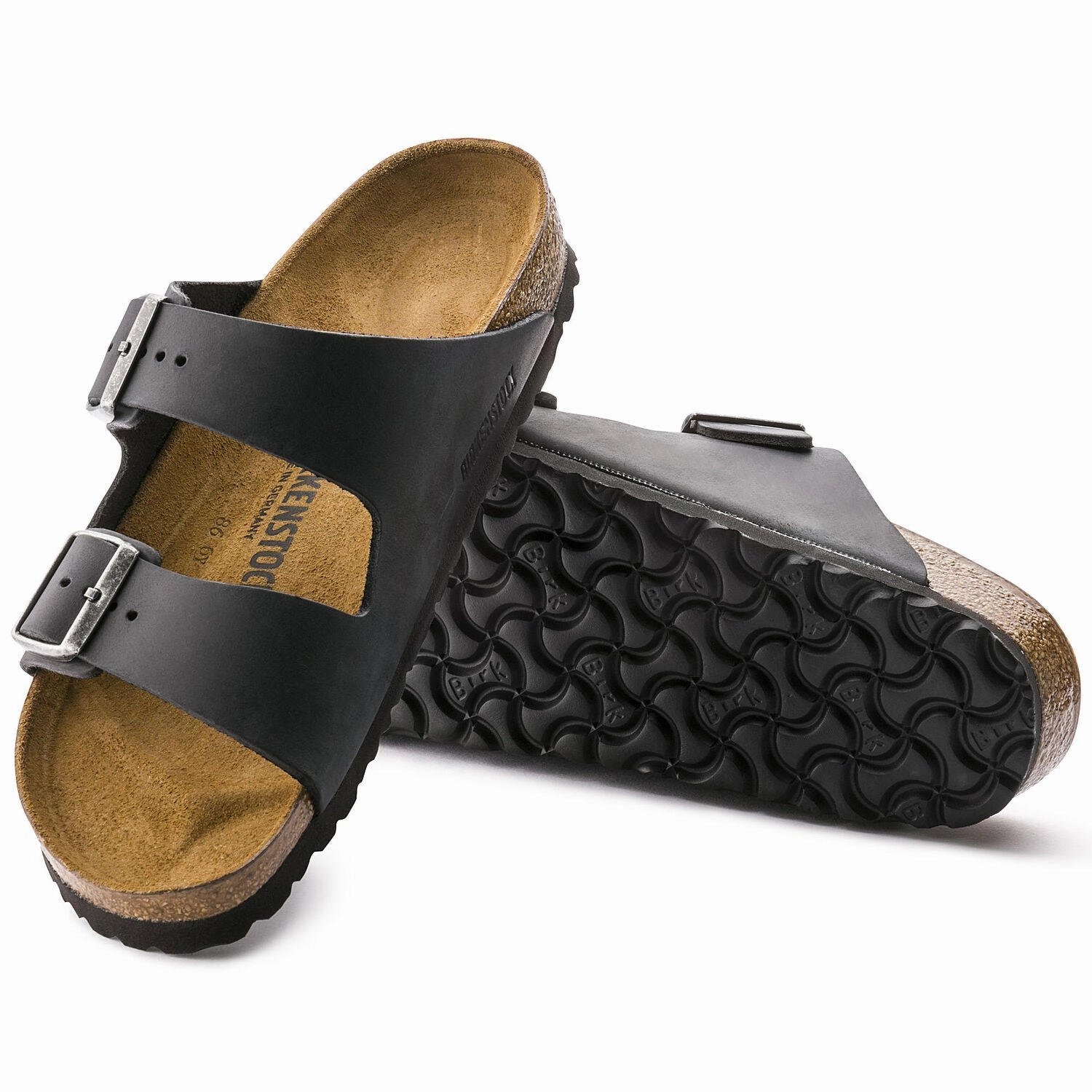 Arizona - Oiled Black Casual Sandals for Every Day Outdoor