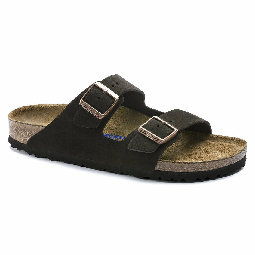 Lightweight Outdoor Footwear Comfortable Beach Shoes ARIZONA SOFT FOOTBED SUEDED LEATHER MOCHA