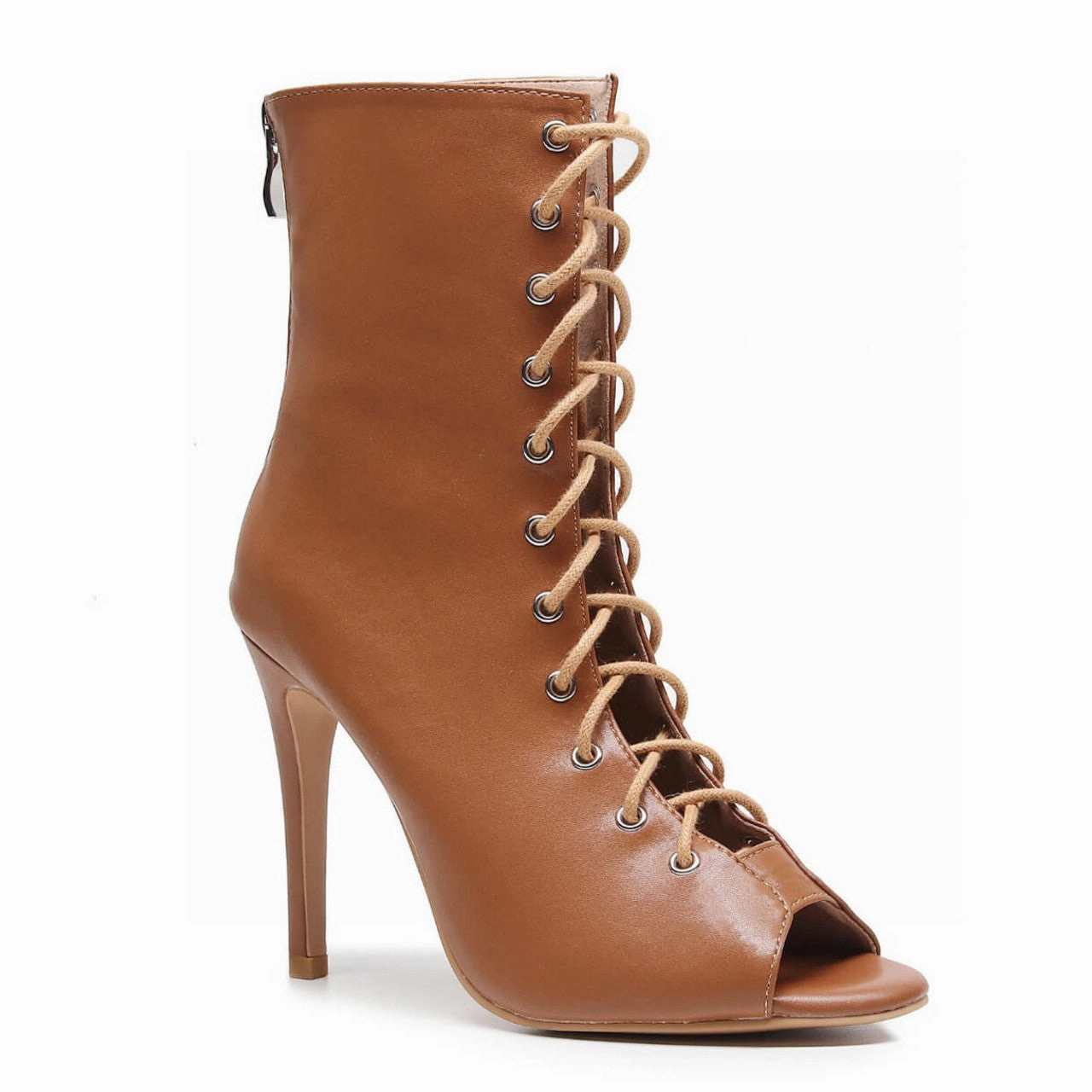 Wedding guest Smart Heels Sofiya True Nudes - Shade 6 Open Toe Latin Dance Bootie (Street Sole)