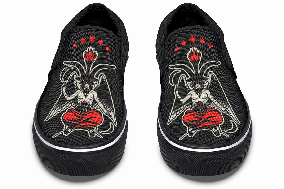 Reinforced Seams Baphomet Slip On Shoes