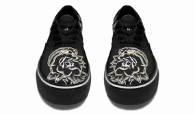 Happy Move Black Rose Scythe Skull Classic Shoes