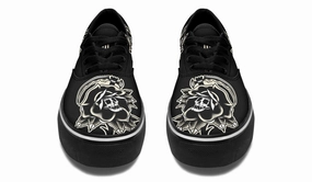 Happy Move Black Rose Scythe Skull Classic Shoes