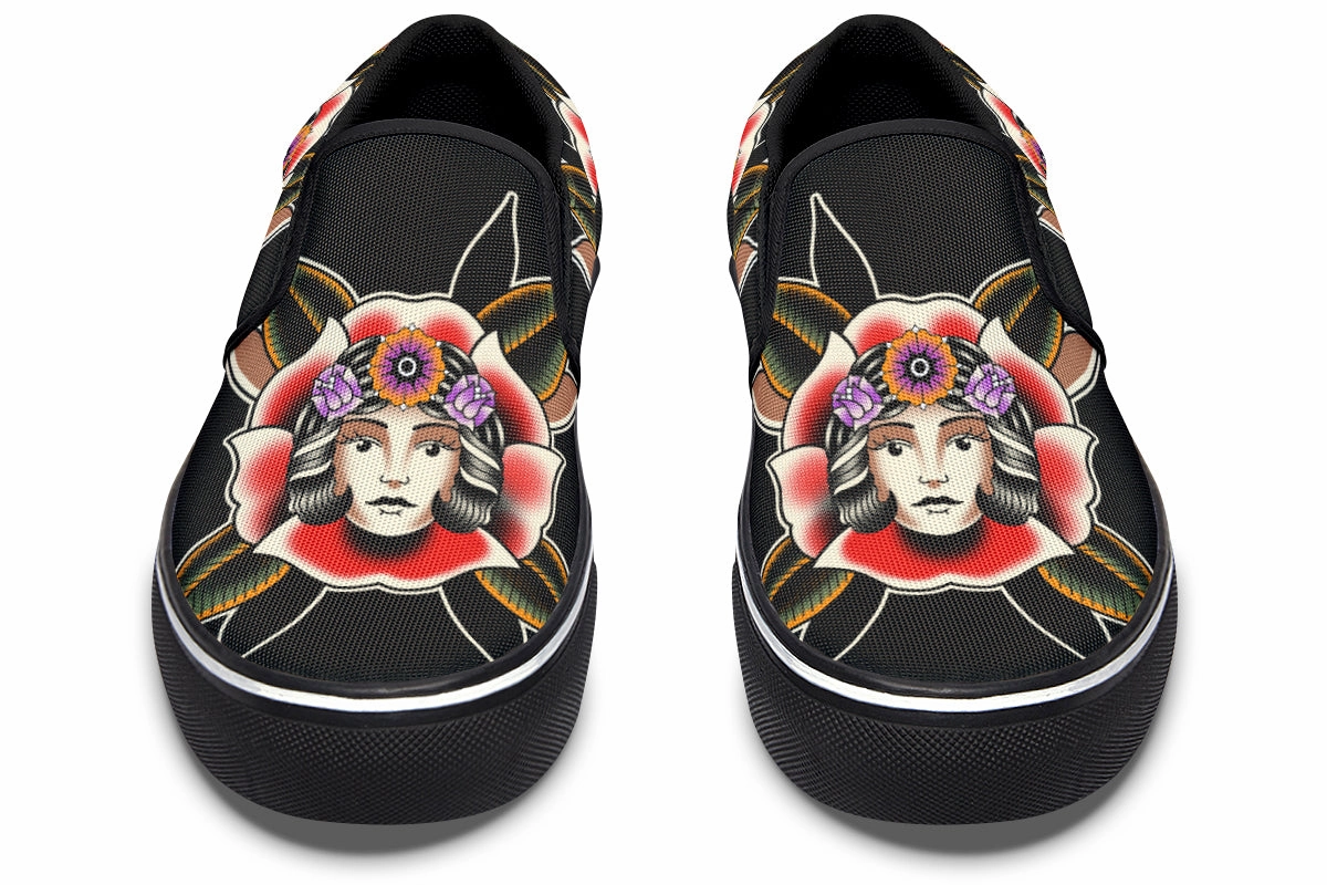 Blooming Girl Head Slip On Shoes Muscle Aid