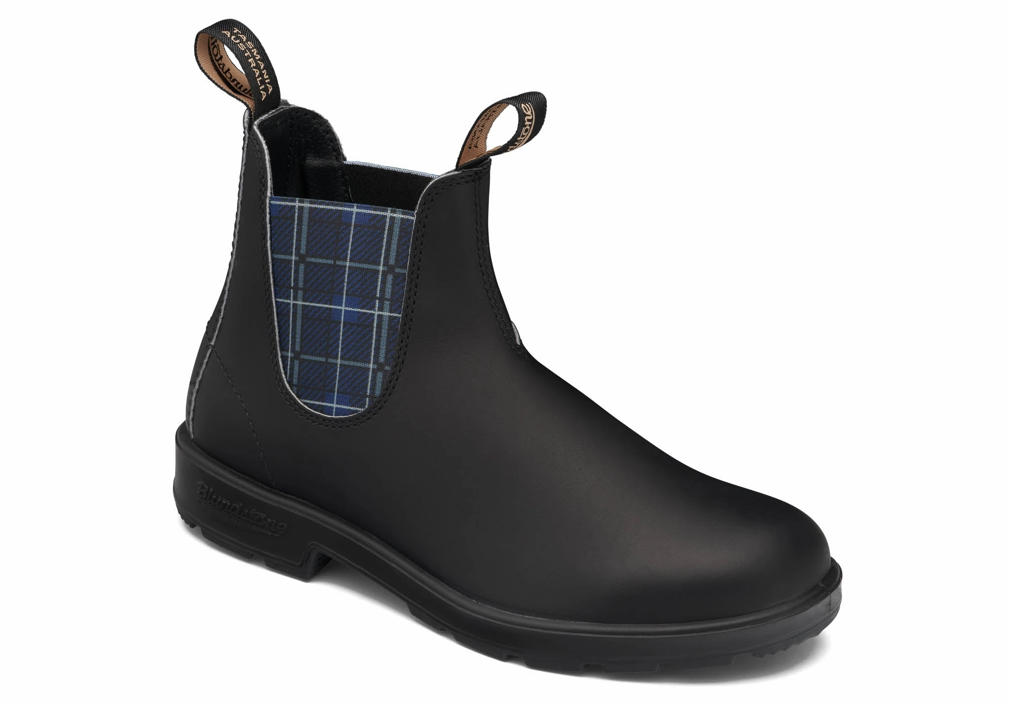 BLUNDSTONE 2102 - Original Black with Navy Tartan Elastic Smooth Form