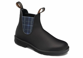 BLUNDSTONE 2102 - Original Black with Navy Tartan Elastic Smart Footwear