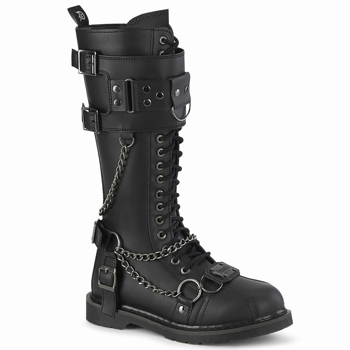 Secure And Comfortable Stylish Versatility BOLT-415 Black Vegan Leather