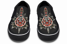 High Quality Dagger Rose Slip On Shoes