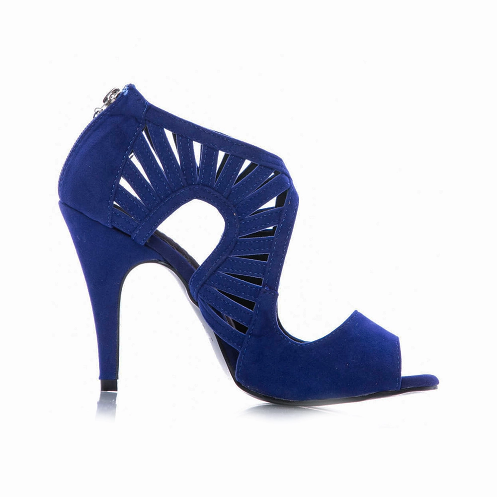Camila - Faux Suede Open Toe Cutout Stiletto Latin Dance Shoes (Street Sole) Street Guard Classy Footwear