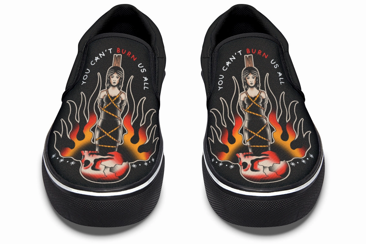 Can't Burn Us All Slip On Shoes material Moon Walk