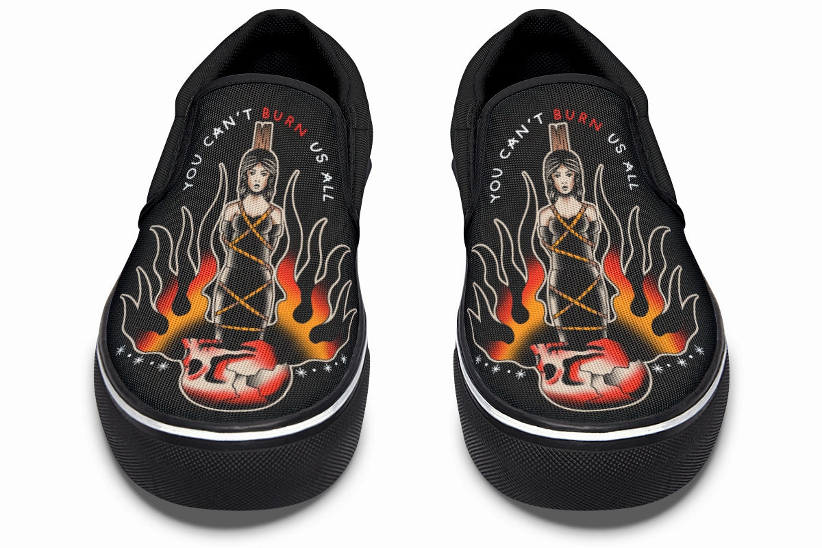 Comfortable fit Can't Burn Us All Slip On Shoes