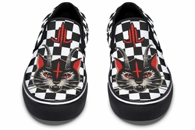 Move Light Light Step Cat Demon Checkered Slip On Shoes