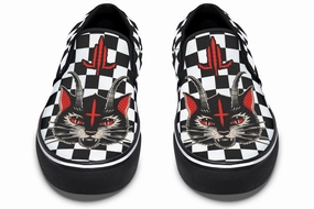 Move Light Light Step Cat Demon Checkered Slip On Shoes