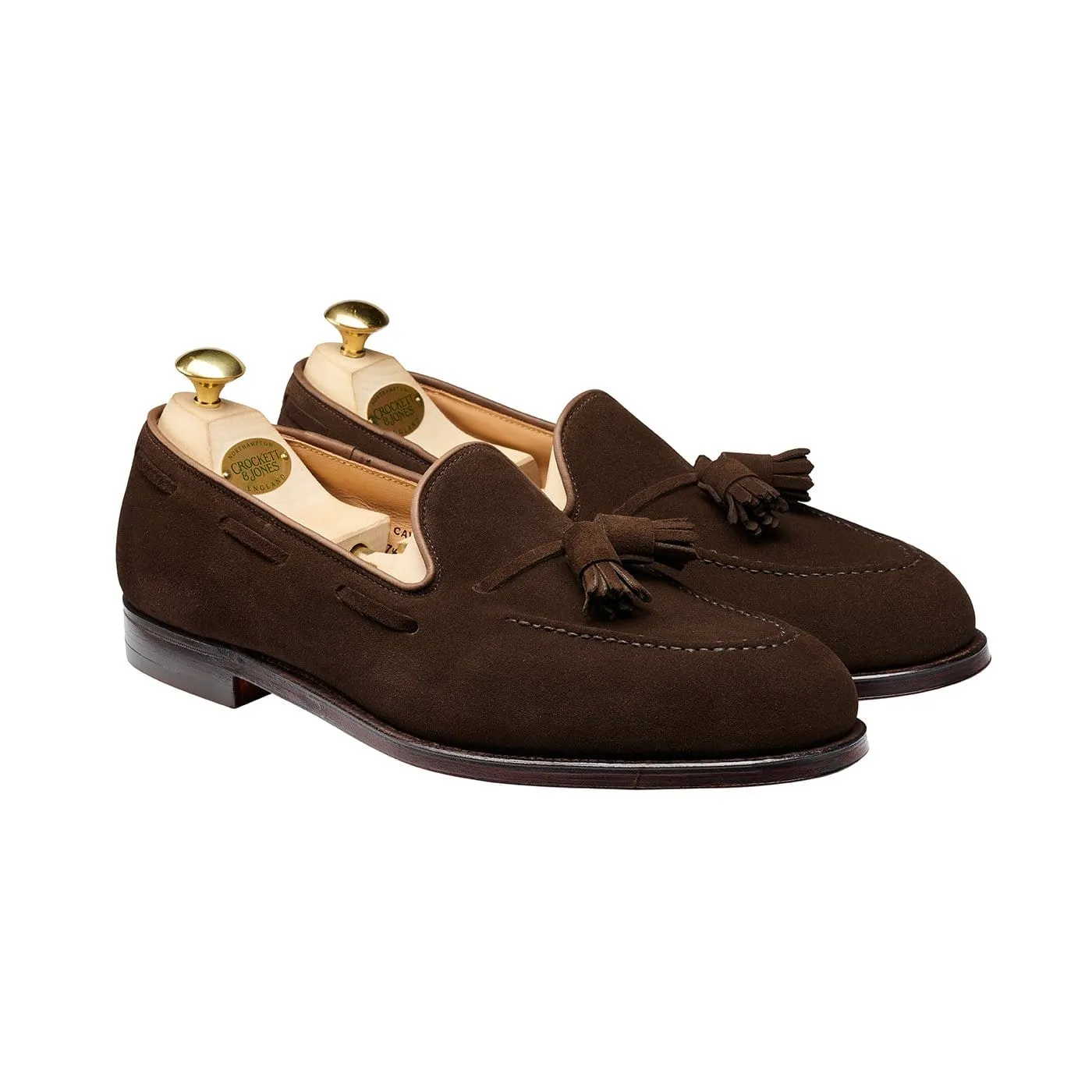 Cavendish Dark Brown Calf Suede Embossed design