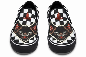 Wide toe box Checkered Bats V2 Slip On Shoes