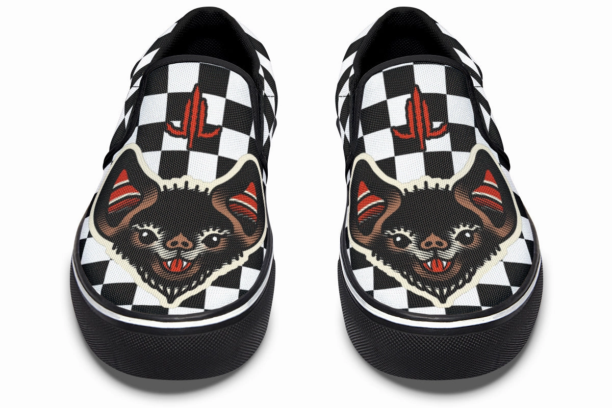 Padded collar Checkered Bats V2 Slip On Shoes
