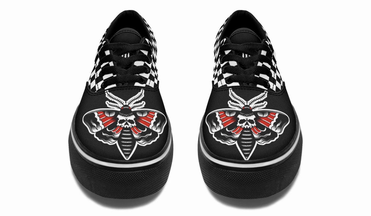 Court Grip River Cross Checkered Death Moth Classic Shoes