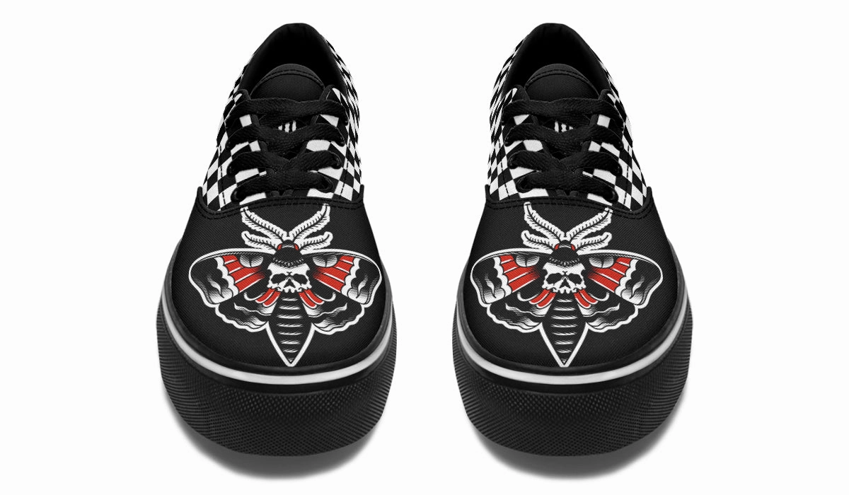 Court Grip River Cross Checkered Death Moth Classic Shoes