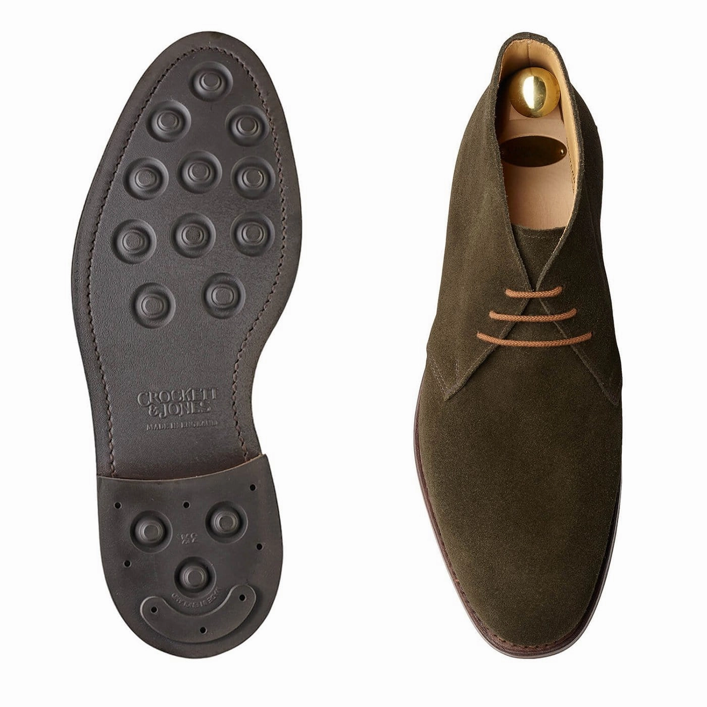 Chiltern Earth Green Suede Breathable Lining slip-resistant