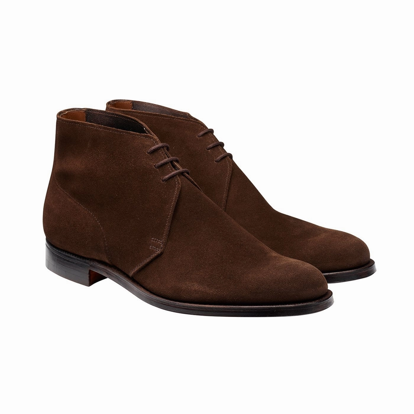 slip-resistant High Arch Chukka Dark Brown Suede