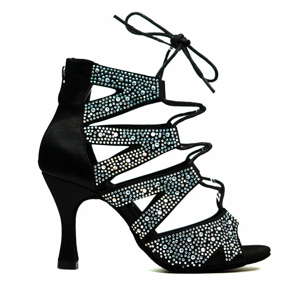 Rooftop Glam Selena - Adjustable Crystal Dance Bootie (Suede Sole)