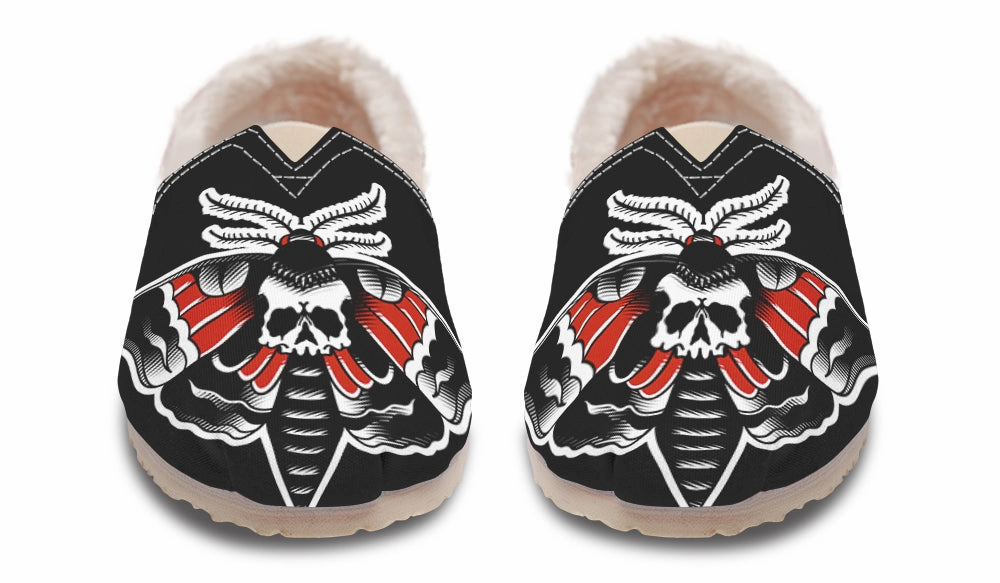 Checkered Deathmoth Winter Casual Shoes Toe box