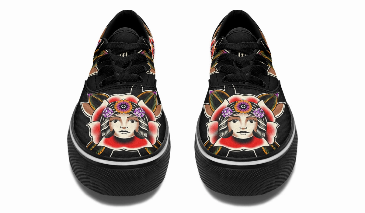 Blooming Girl Head Classic Shoes Soul Step