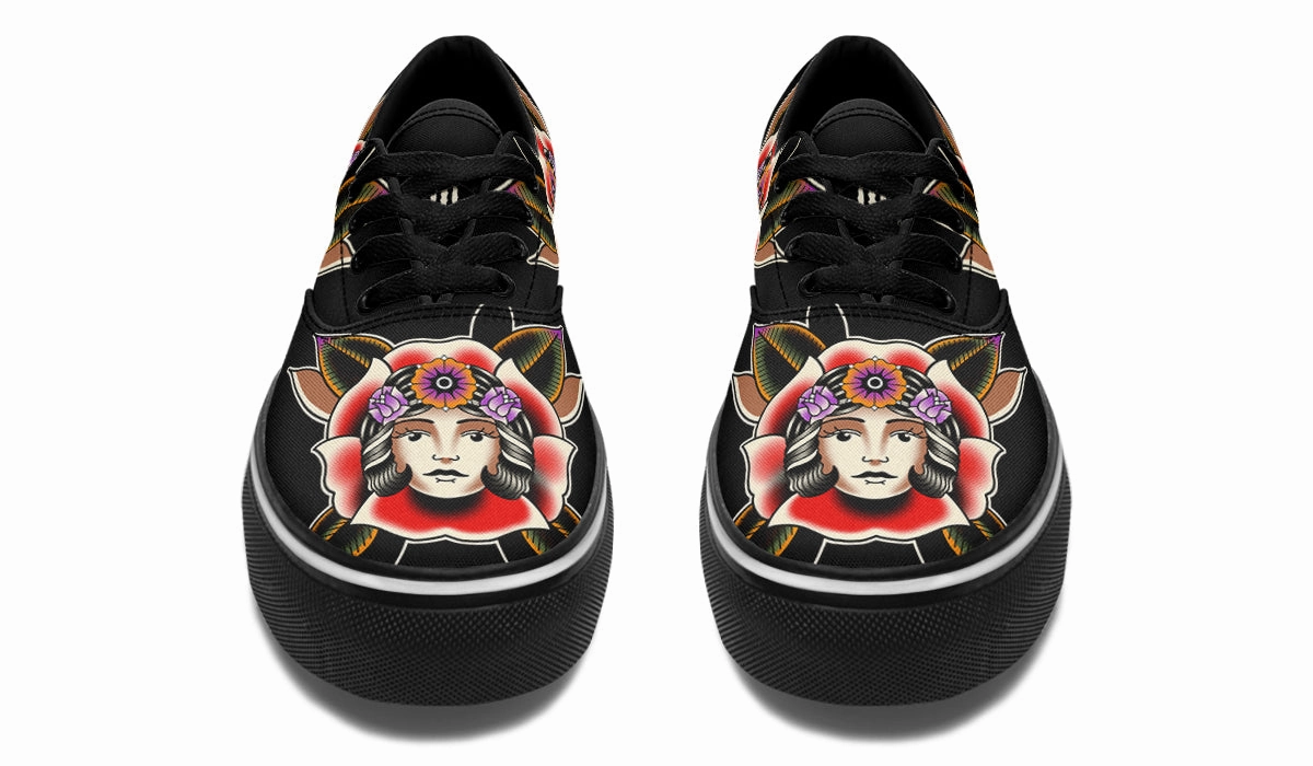 Blooming Girl Head Classic Shoes Soul Step