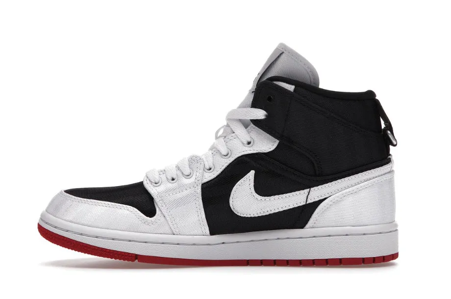 Secure fit Feather Light Urban Stroll Jordan 1 Mid SE Utility Canvas White Black Gym Red (W)