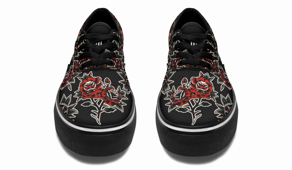 Ankle Support Pattern Rose Classic Shoes