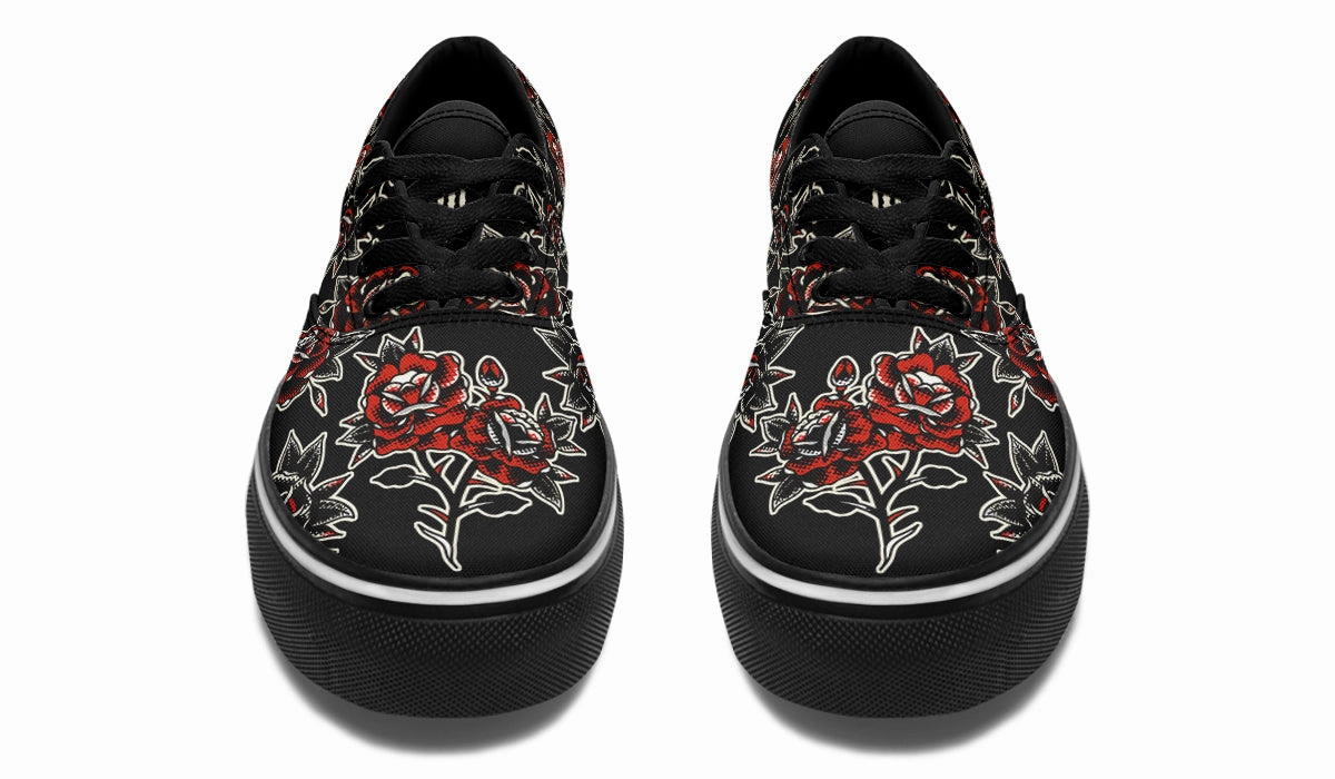 Ankle Support Pattern Rose Classic Shoes