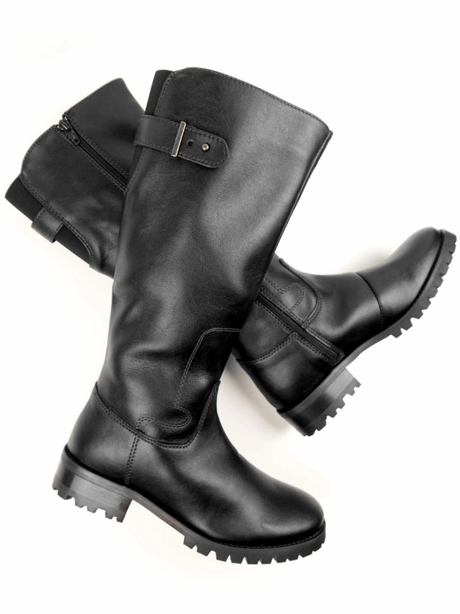 Deep Tread Knee Length Boots Practical Style