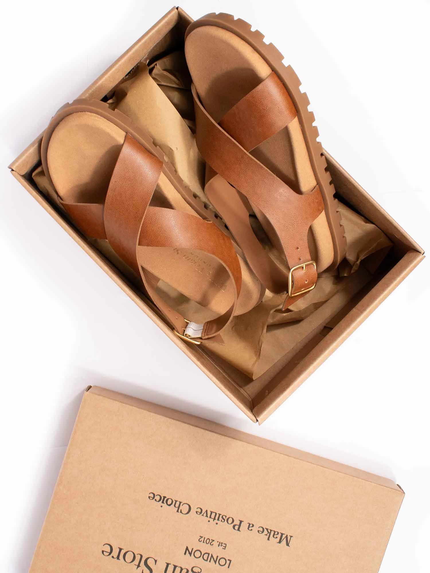 Cross Over Footbed Sandals Compact Form