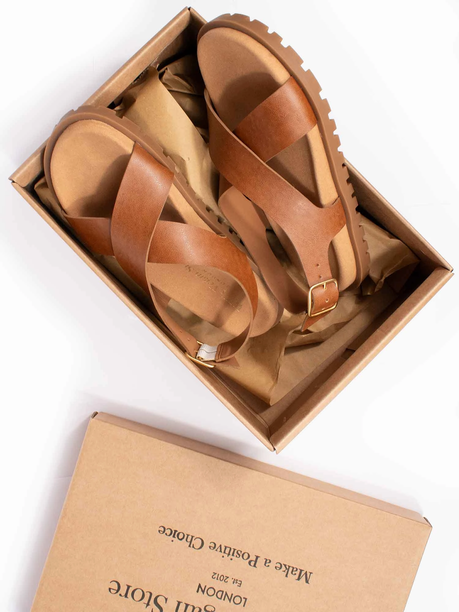 Cross Over Footbed Sandals Compact Form