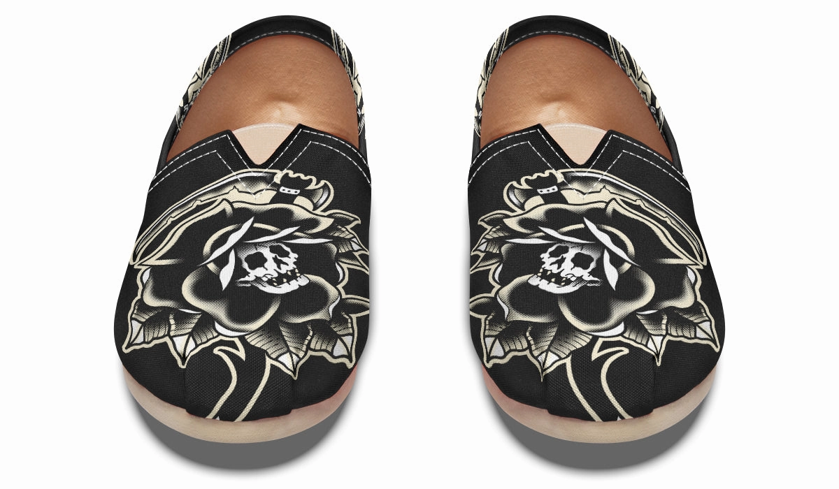 Storm Guard Functional Black Rose Scythe Skull Casual Shoes