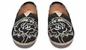 Balance Fit Buckle Fit Black Rose Scythe Skull Casual Shoes