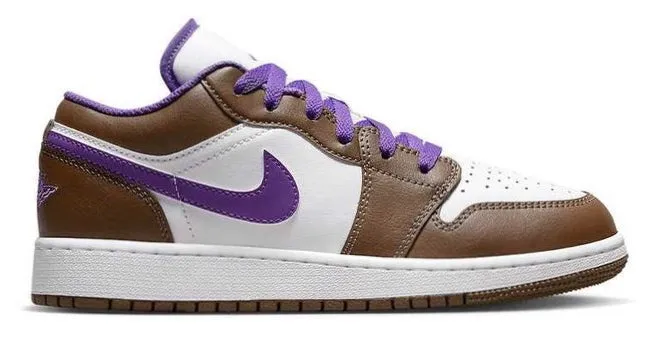 Wind Chill Bold Tone Nike Air Jordan 1 Low "Brown and Purple" (GS)