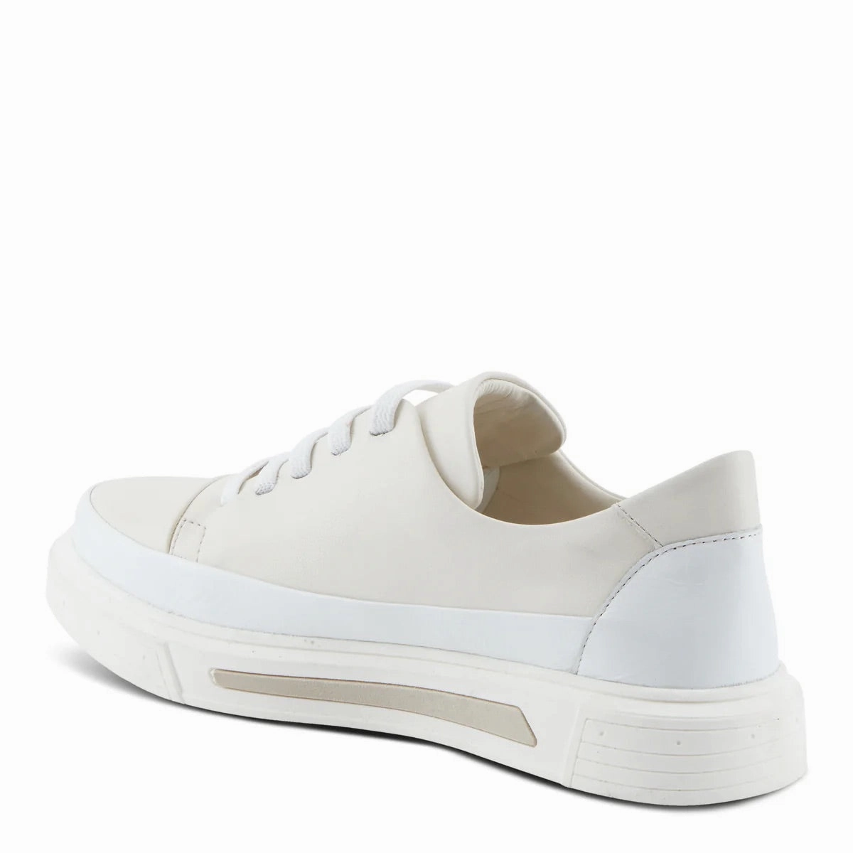 Dune - Off White Suede Trim jungle shoes