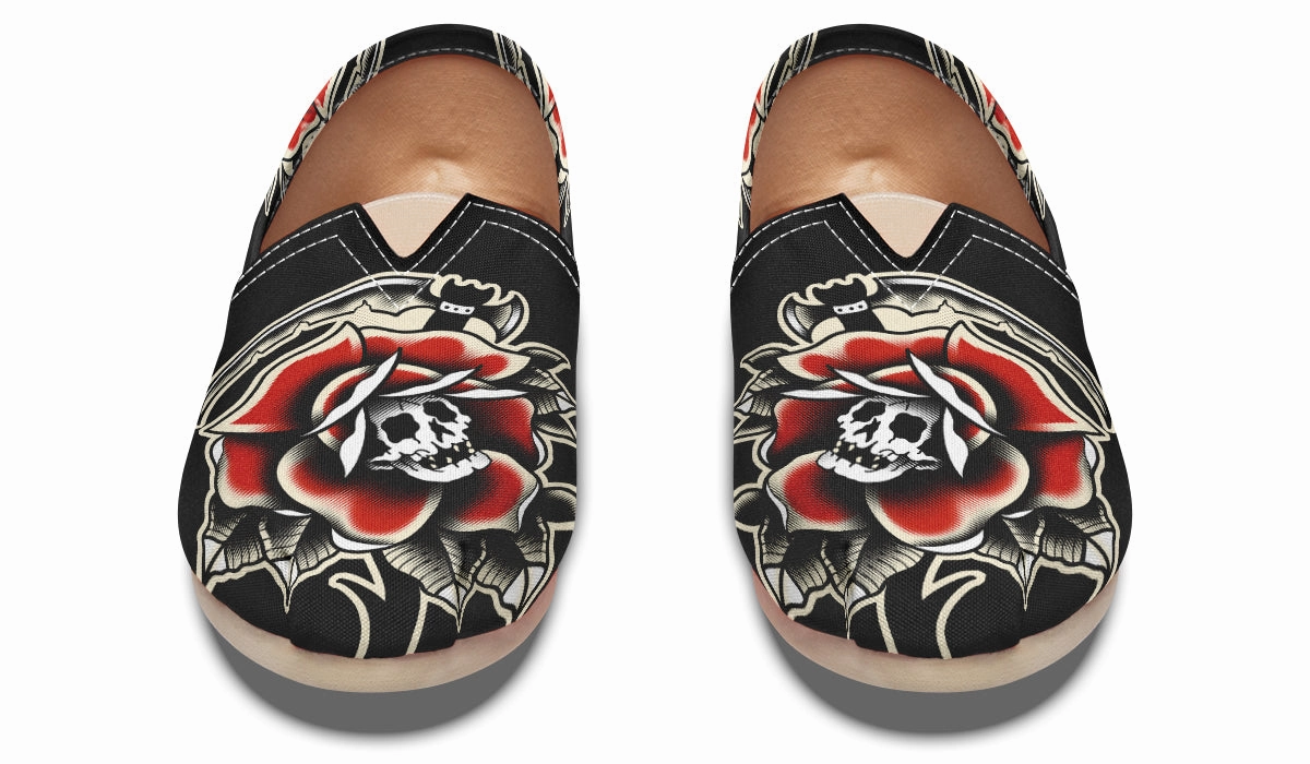Red Rose Scythe Skull Casual Shoes Dream Walk Viral Pop