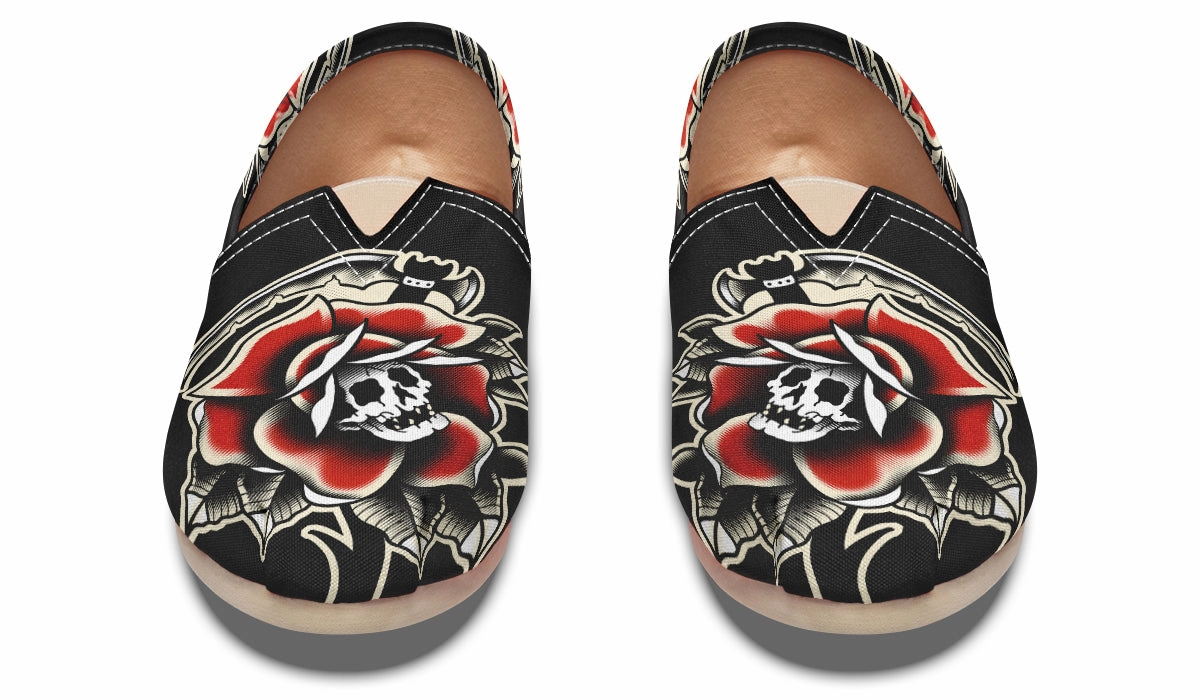 Red Rose Scythe Skull Casual Shoes Youth Fresh Adult Ease
