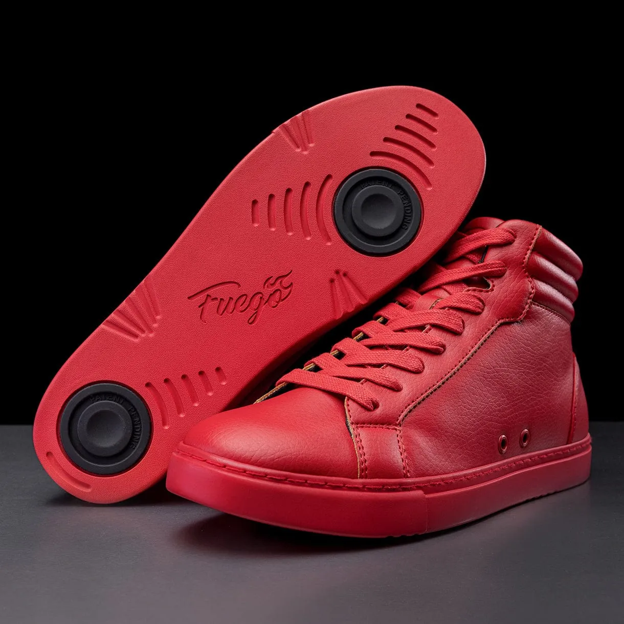 Fuego Dance Shoes Red | High-top (Collective) Midsole density balances softness and support Shaped to improve contact and ground reaction forces